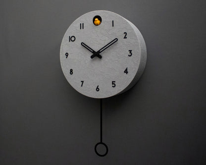 Concrete Cuckoo Clock – Minimalist Modern Wall Decor, Black Accent Designer Clock