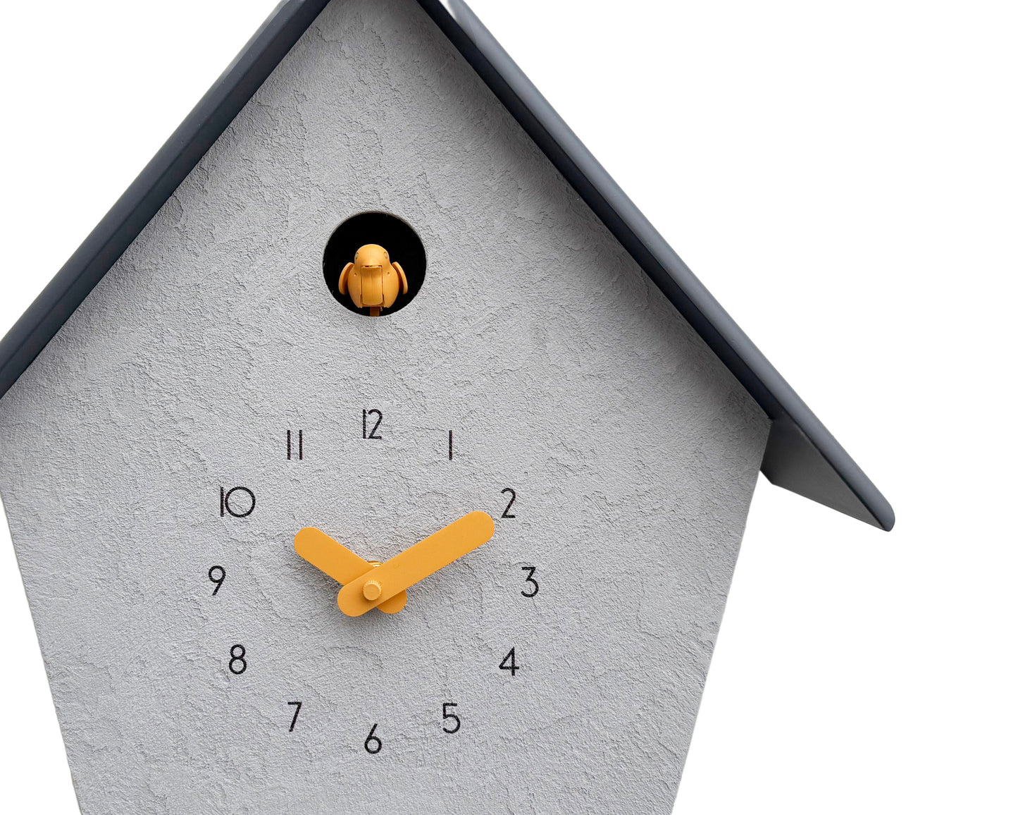 Modern Cuckoo Clock, Scandinavian Wall Decor, Minimalist Concrete Design, Grey House Shape, Handmade Gift