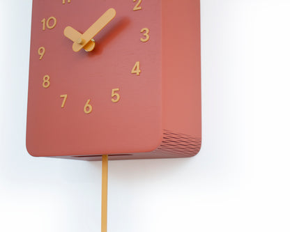 Autumn Glow Cuckoo Clock – Scandinavian Wall Decor in Amber Tones