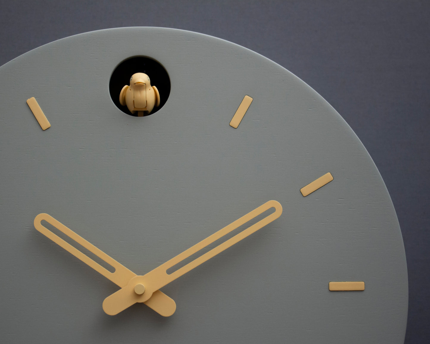 Linden Green Cuckoo Clock, Saffron Details, Minimalist Wall Decor, Modern Wooden Design