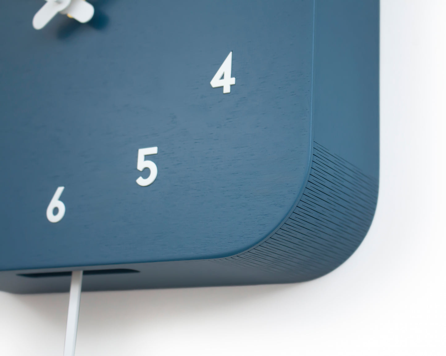 Minimalist Cuckoo Clock, Fresco Blue Wall Clock with White Details, Modern Decor