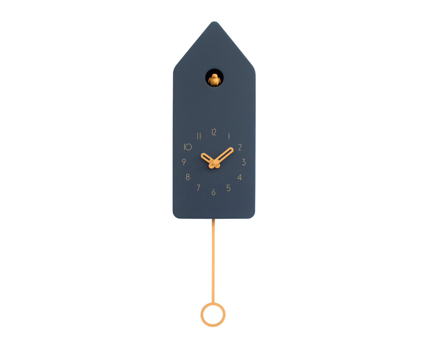 Anthracite House Clock with Amber Details – Minimalist Cuckoo Design