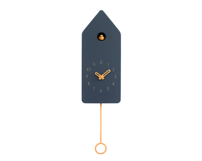 Anthracite House Clock with Amber Details – Minimalist Cuckoo Design