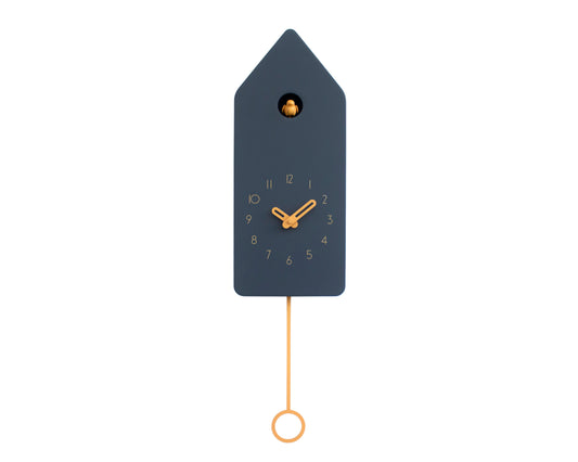 Anthracite House Clock with Amber Details – Minimalist Cuckoo Design