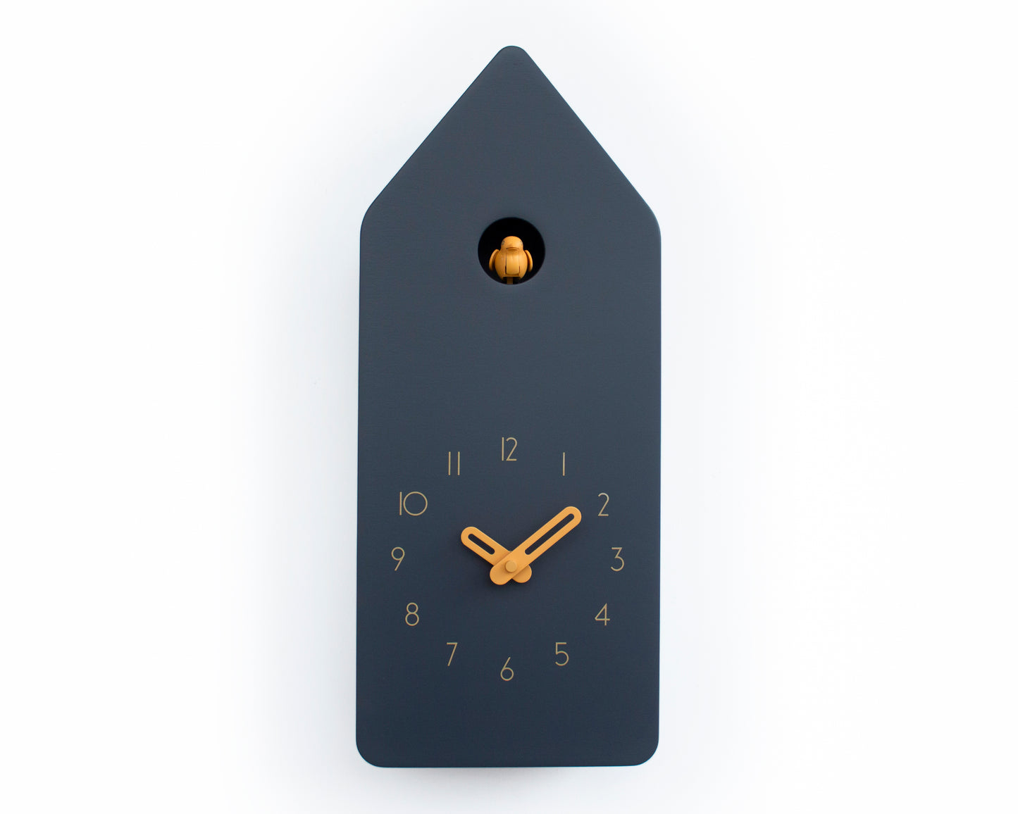 Anthracite House Clock with Amber Details – Minimalist Cuckoo Design