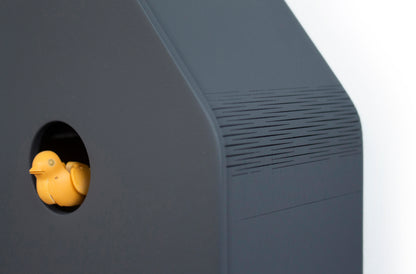 Anthracite House Clock with Amber Details – Minimalist Cuckoo Design