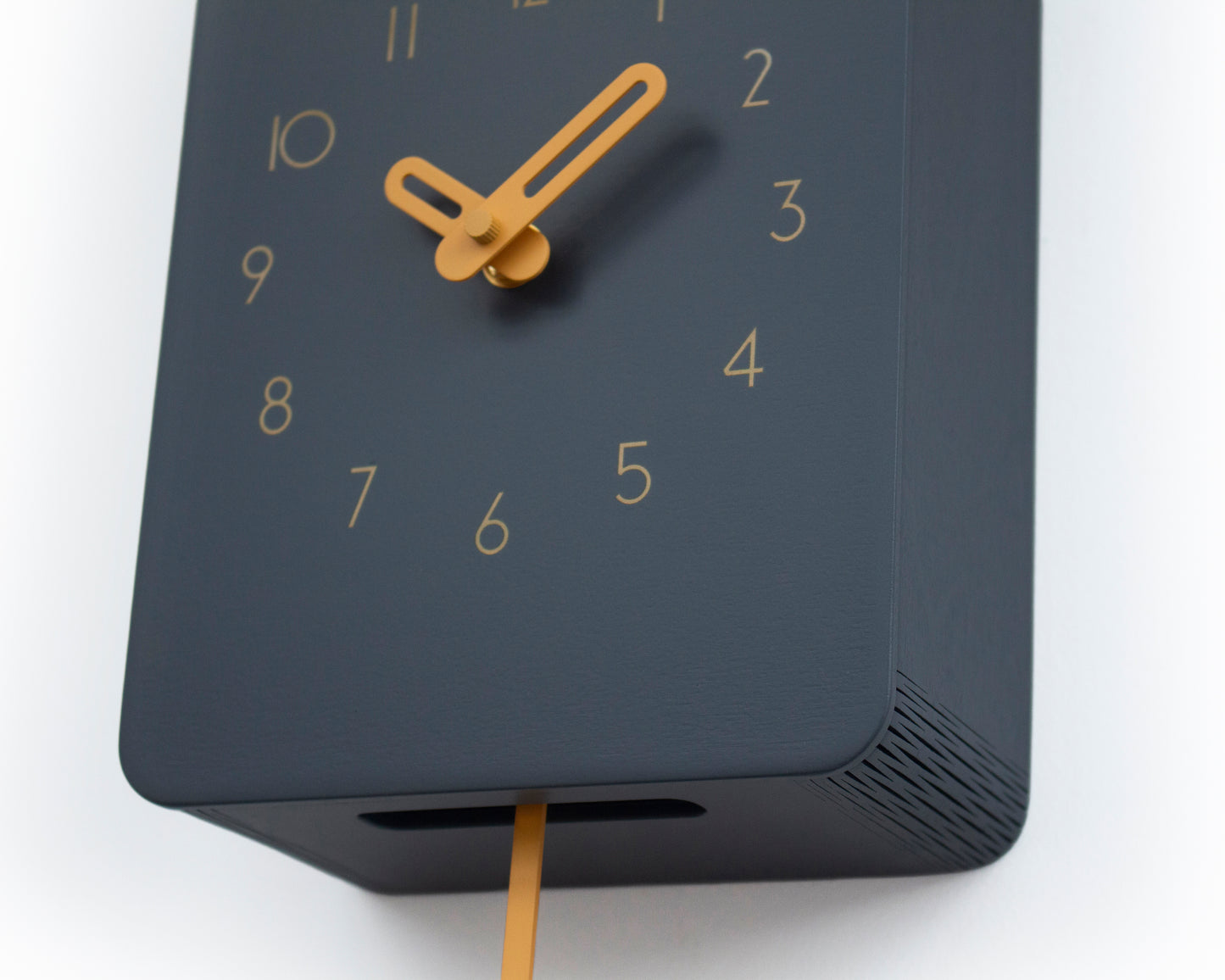 Anthracite House Clock with Amber Details – Minimalist Cuckoo Design