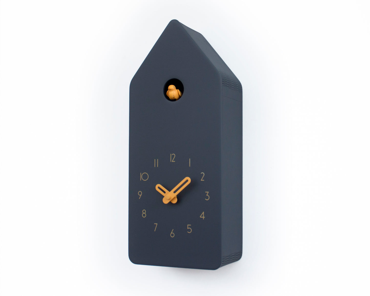 Anthracite House Clock with Amber Details – Minimalist Cuckoo Design
