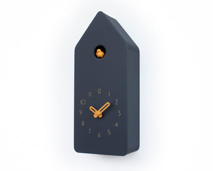 Anthracite House Clock with Amber Details – Minimalist Cuckoo Design