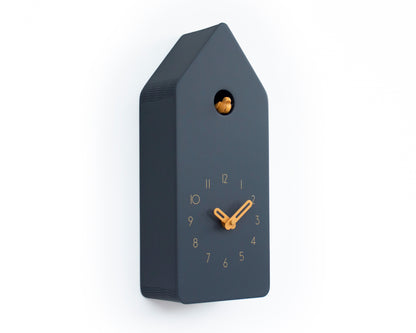 Anthracite House Clock with Amber Details – Minimalist Cuckoo Design