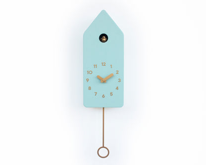 Mold Green Cuckoo Clock – Scandinavian Wall Decor with Brass Details
