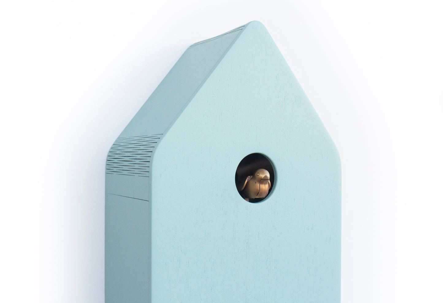 Mold Green Cuckoo Clock – Scandinavian Wall Decor with Brass Details
