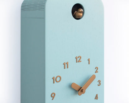 Mold Green Cuckoo Clock – Scandinavian Wall Decor with Brass Details