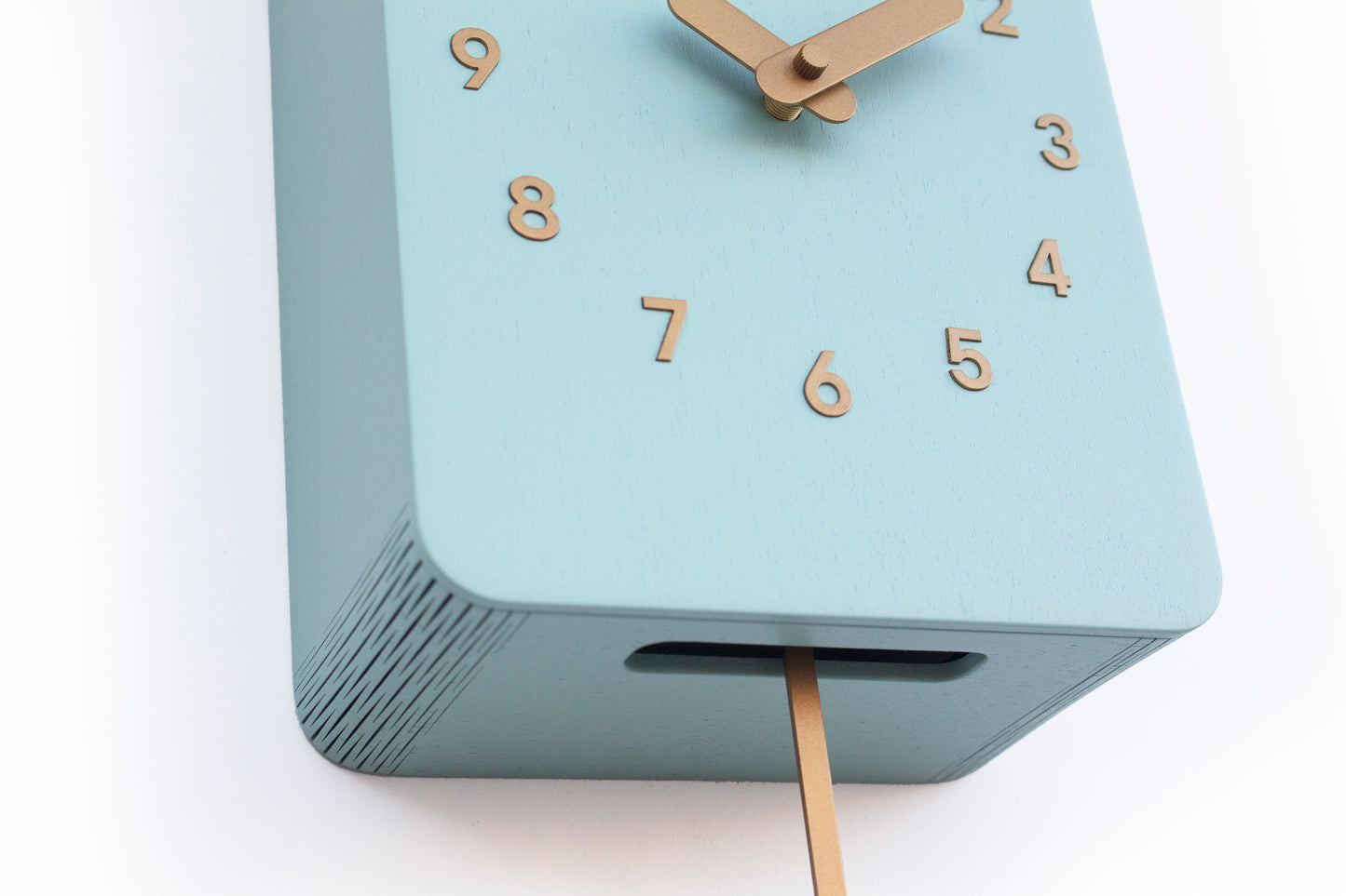 Mold Green Cuckoo Clock – Scandinavian Wall Decor with Brass Details