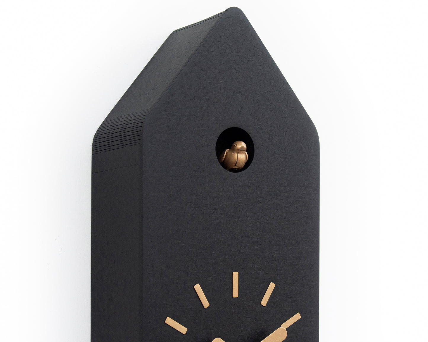 Modern Cuckoo Clock, Minimalist Wooden Wall Clock, Black Scandinavian Decor