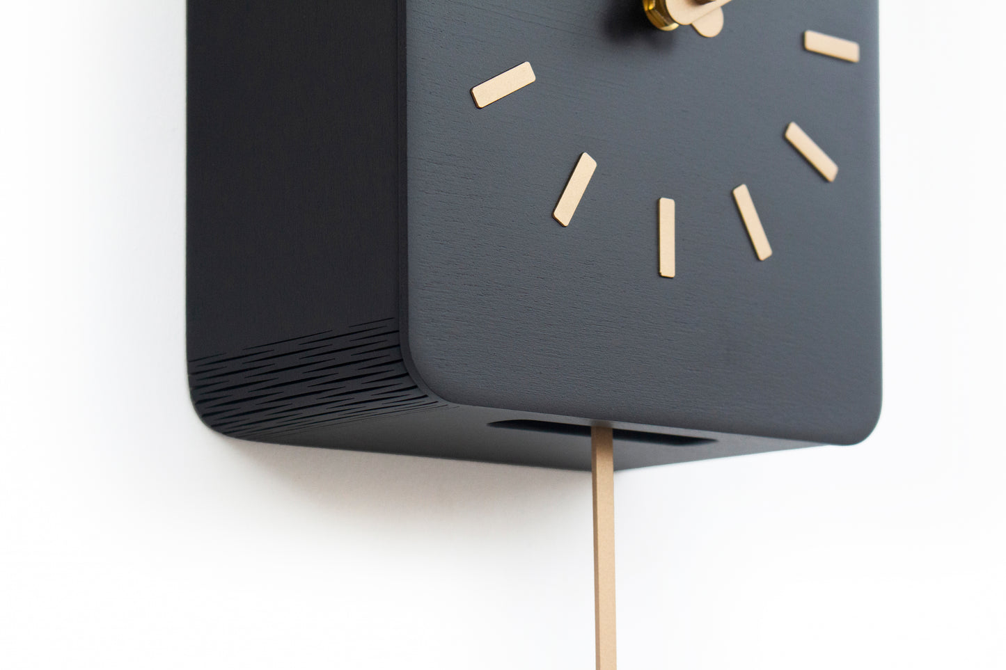 Modern Cuckoo Clock, Minimalist Wooden Wall Clock, Black Scandinavian Decor