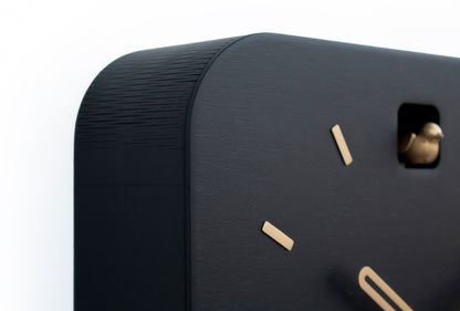 Black & Brass Cuckoo Clock, Contemporary Minimal Wall Decor, Handmade Design