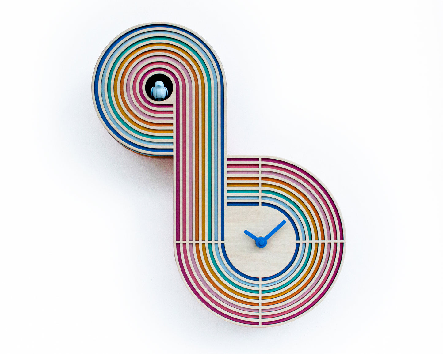 Unique Modern Cuckoo Clock - Multi Colored