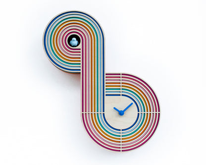 Unique Modern Cuckoo Clock - Multi Colored