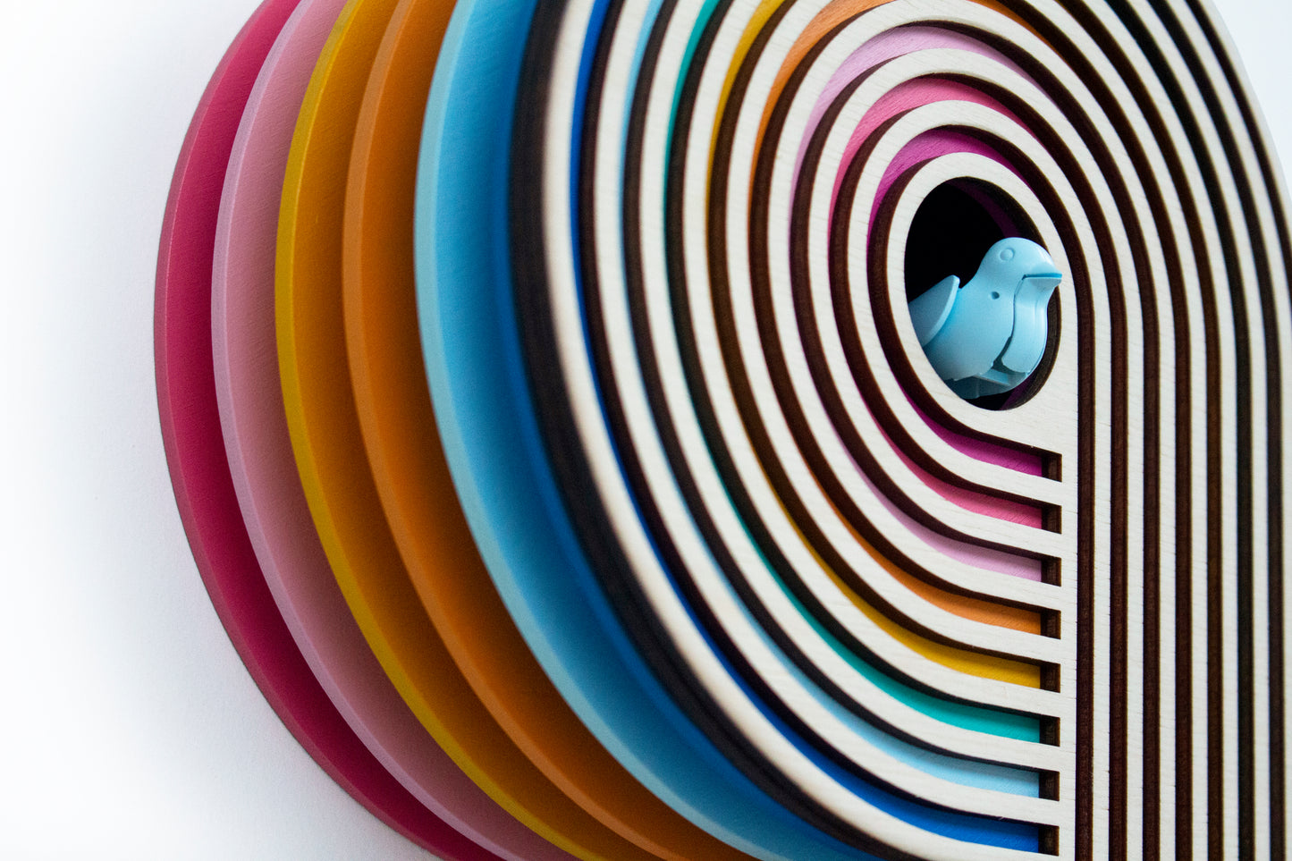 Unique Modern Cuckoo Clock - Multi Colored