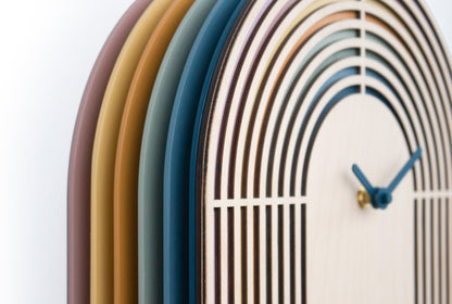 Modern Layered Cuckoo Clock, Oval Wooden Wall Decor, Scandinavian Design