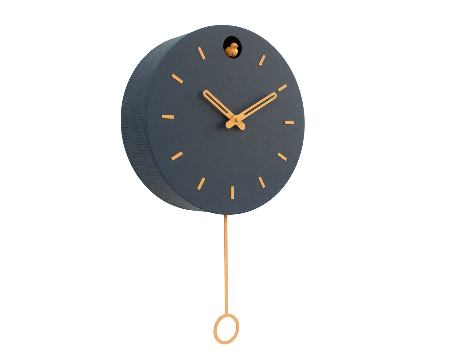 Anthracite Cuckoo Clock, Amber Details, Modern Wall Decor, Minimalist Wooden Handmade Design