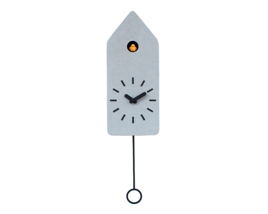 Cuckoo Clock - Concrete coated with black accessories and amber bird
