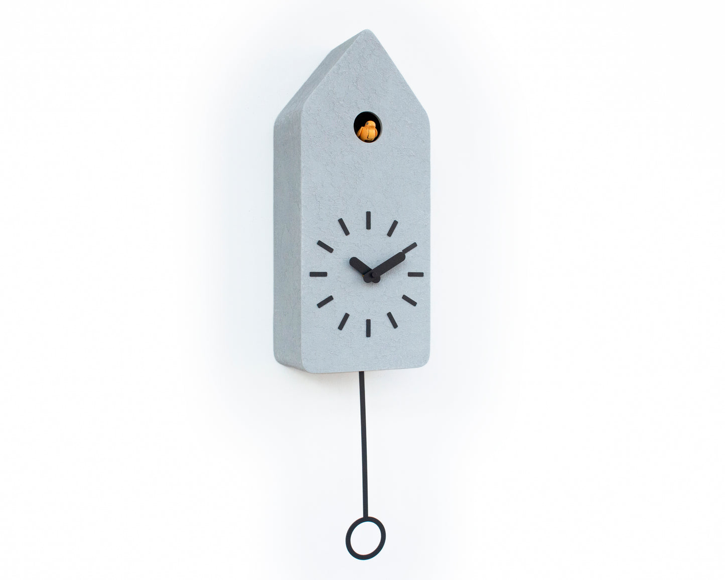 Cuckoo Clock - Concrete coated with black accessories and amber bird