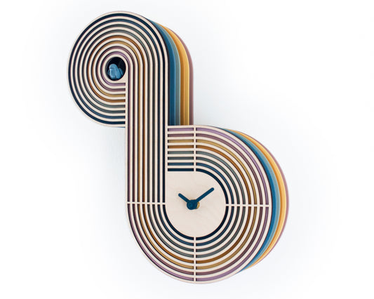 Unique Modern Cuckoo Clock - Multi Colored