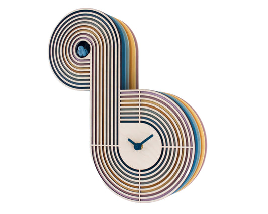 Statement Cuckoo Clock, Abstract Wooden Wall Decor, Modern Home Accent