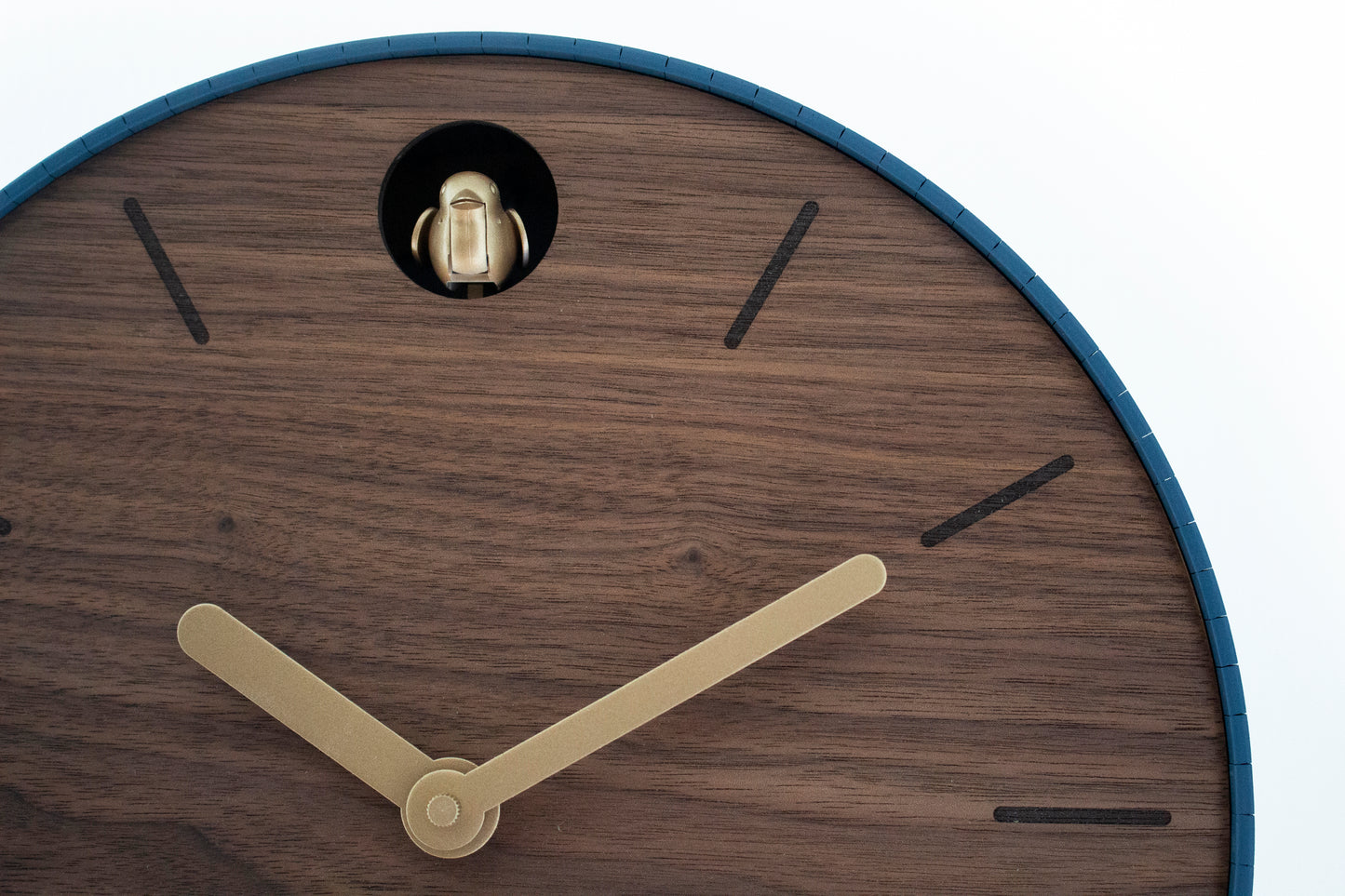 Round Walnut Cuckoo Clock – Wooden Design with Custom Colors and Pendulum Option