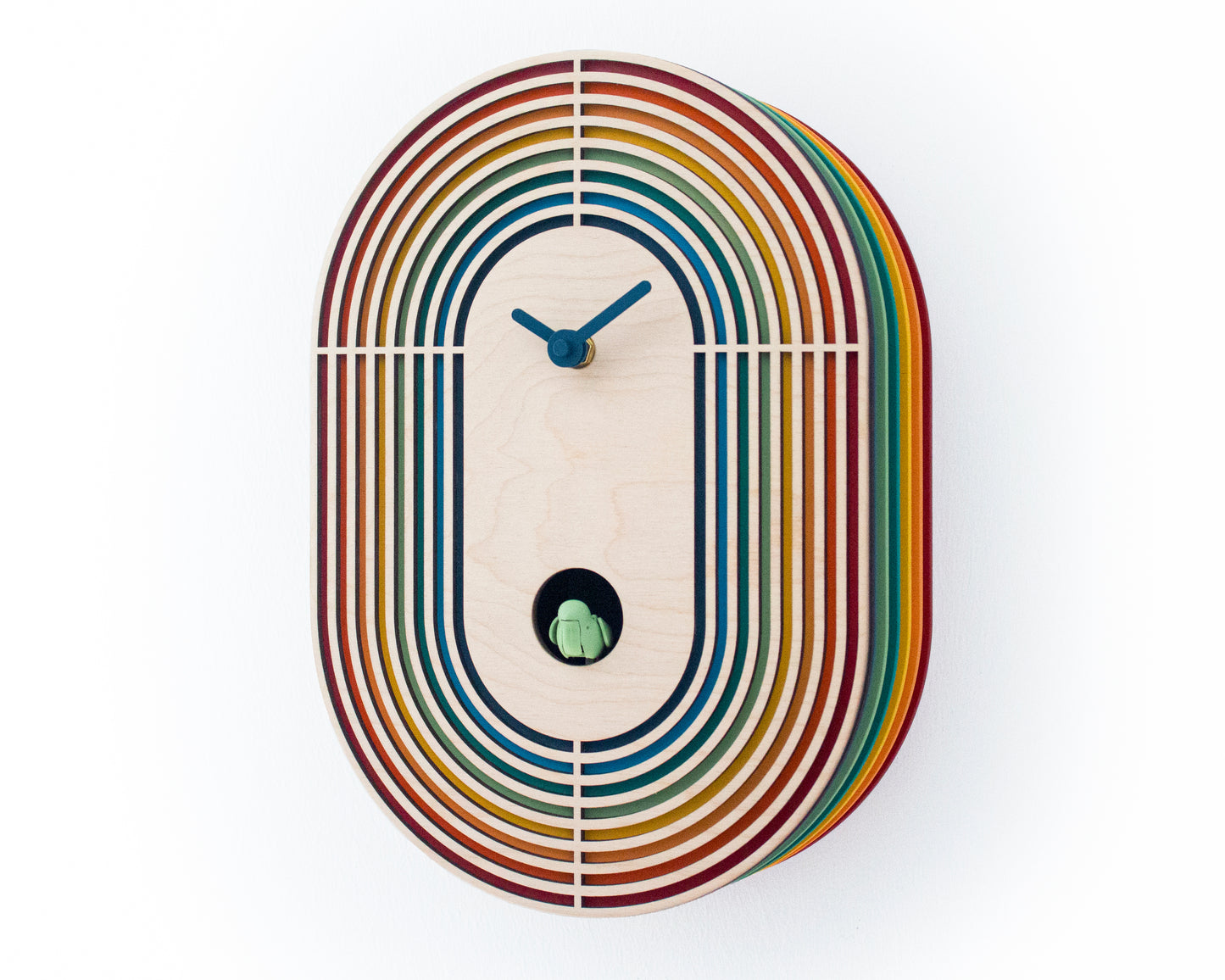 Unique Retro Modern Cuckoo Clock - Multi Colored