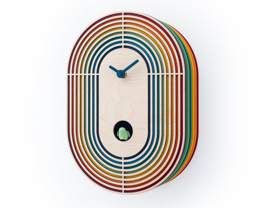 Unique Retro Modern Cuckoo Clock - Multi Colored