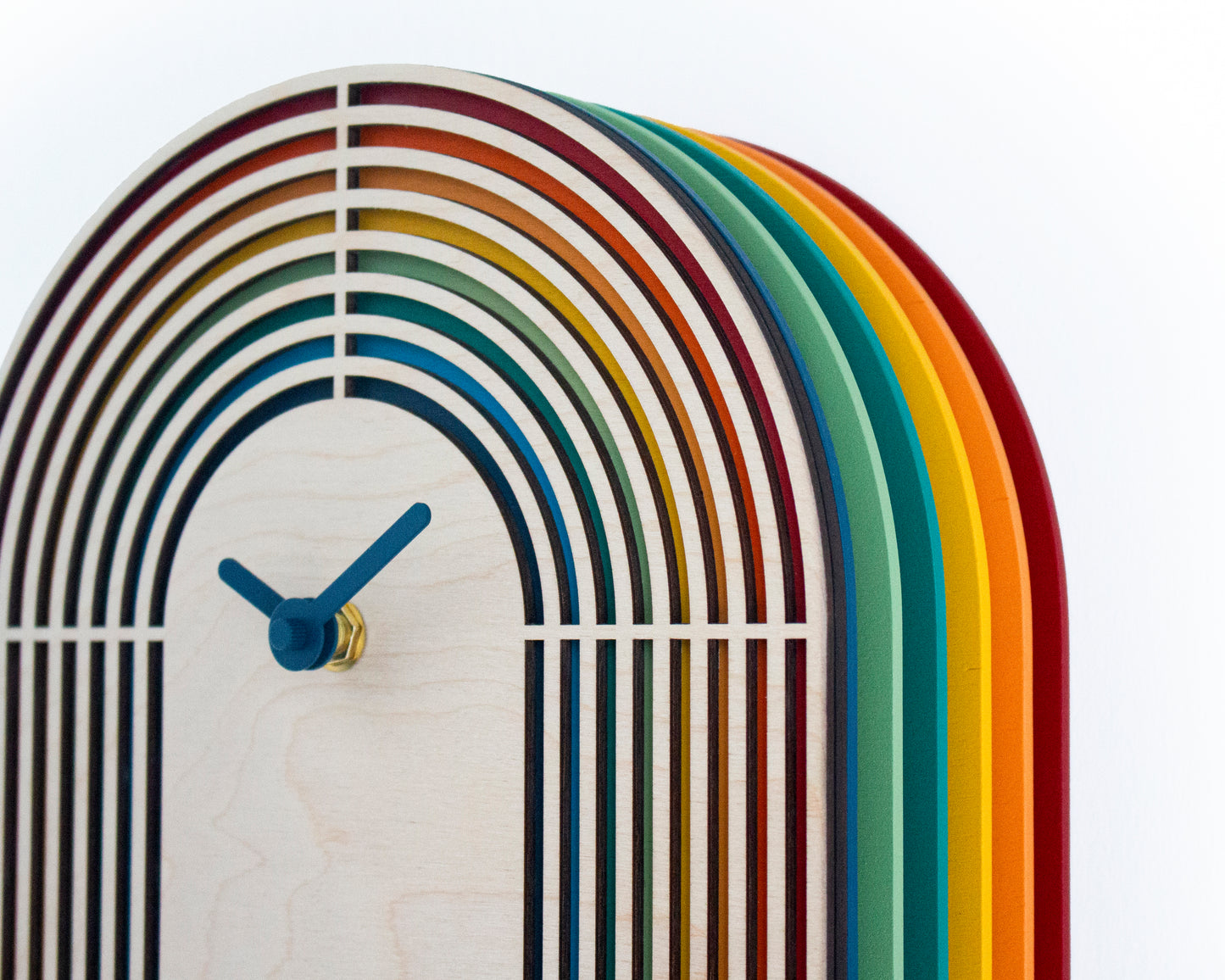 Colorful Kids Room Clock – Modern Wooden Wall or Desk Design