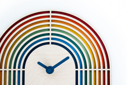 Colorful Kids Room Clock – Modern Wooden Wall or Desk Design