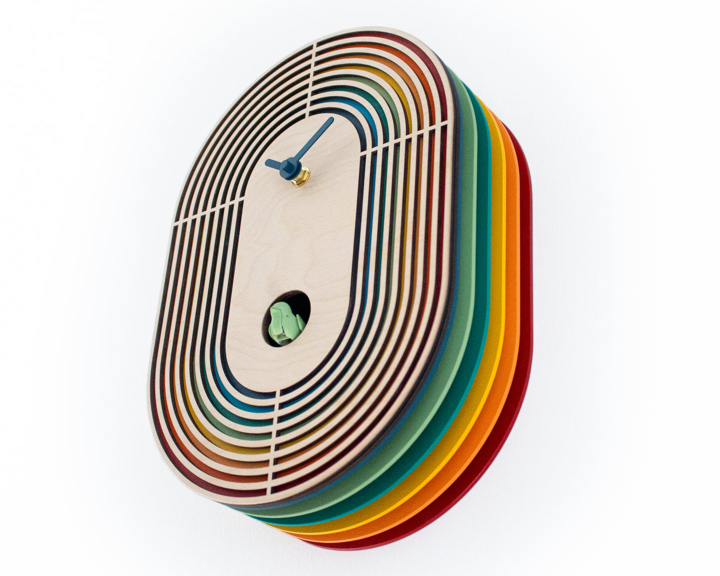 Colorful Kids Room Clock – Modern Wooden Wall or Desk Design