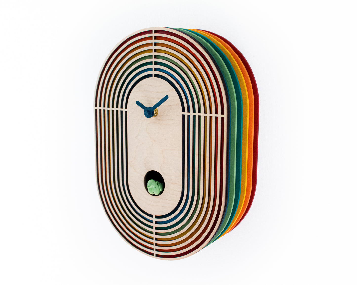 Colorful Kids Room Clock – Modern Wooden Wall or Desk Design