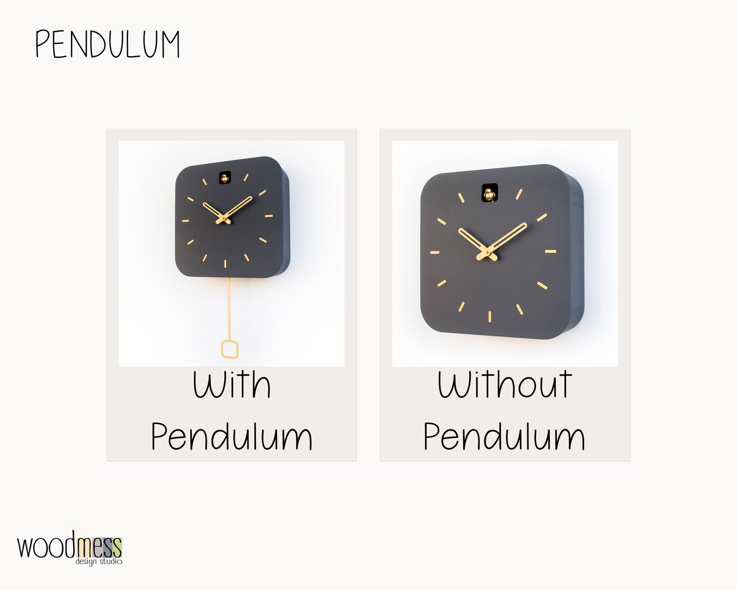Handmade Square Cuckoo Clock – Modern Design