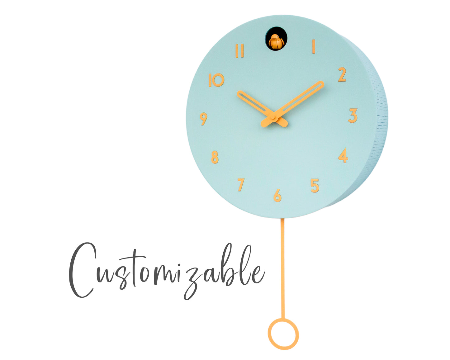 Handmade Modern Circle Cuckoo Clock – Customizable Design
