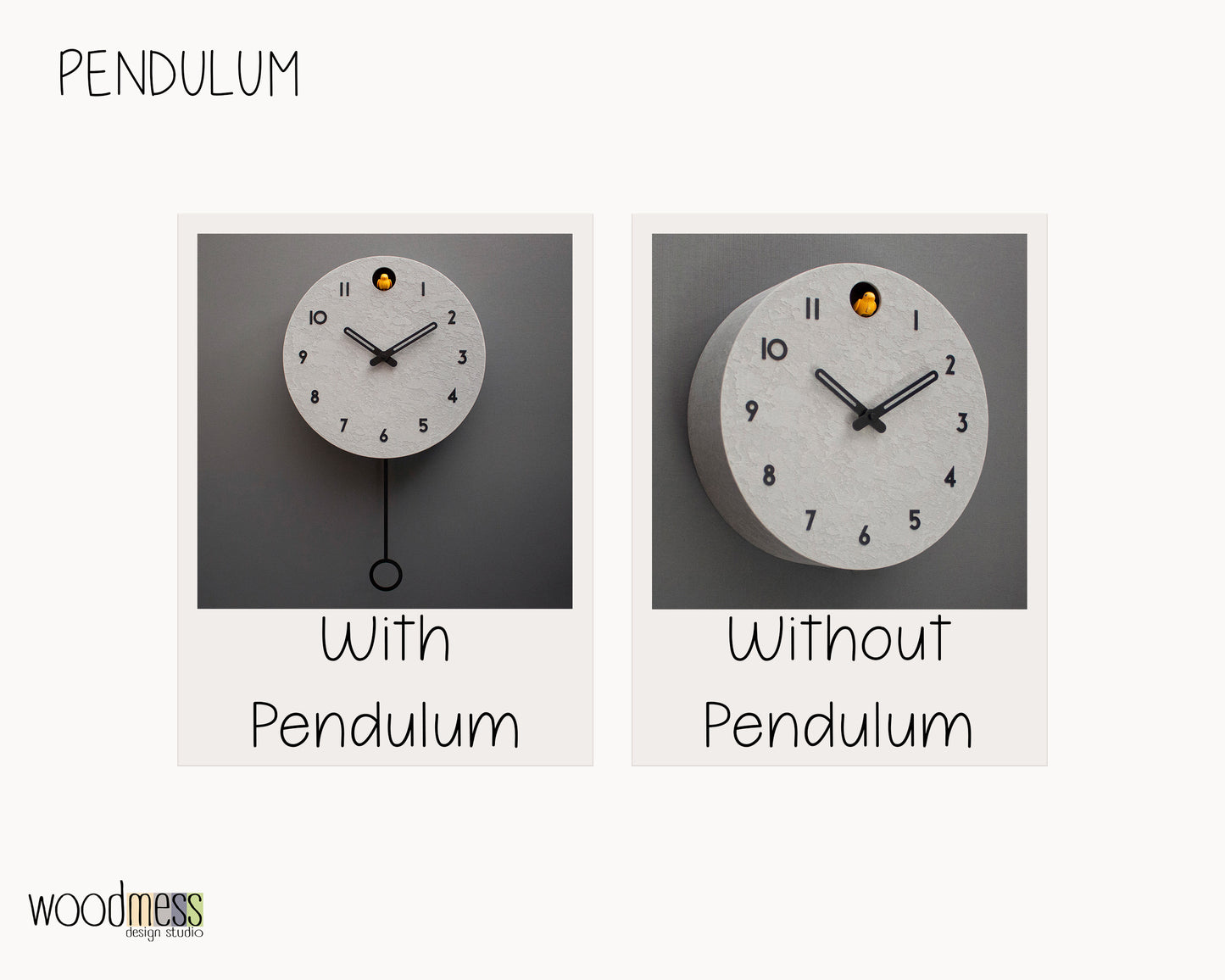 Handmade Concrete Cuckoo Clock - Modern Circle Design
