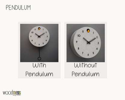 Handmade Concrete Cuckoo Clock - Modern Circle Design